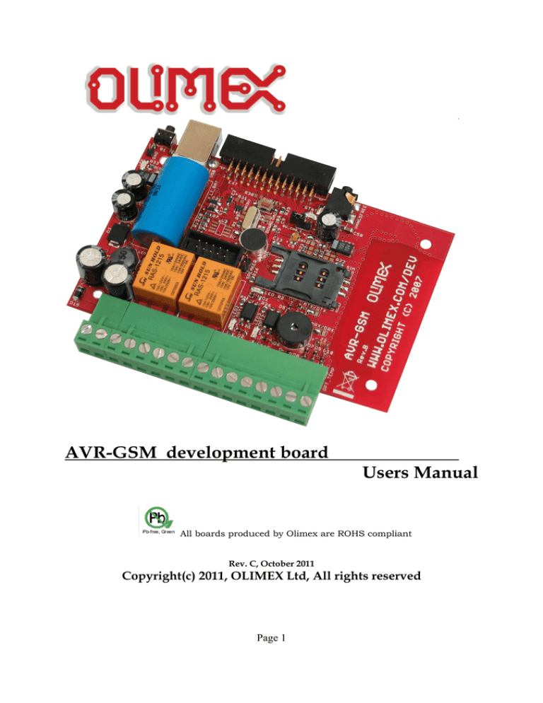 AVR-GSM User Manual AVR-GSM User Manual