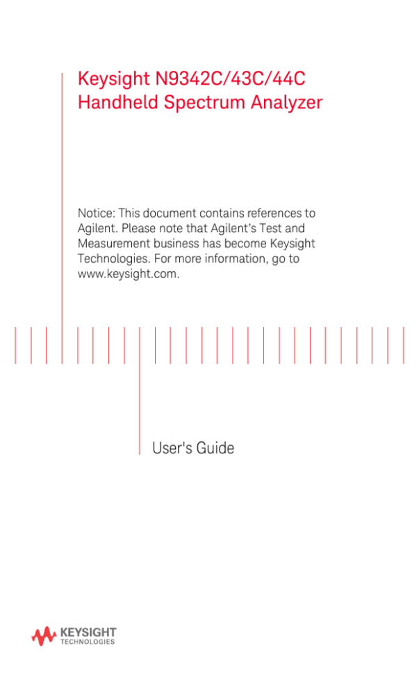 HSA Handheld Spectrum Analyzer User`s Guide HSA Handheld Spectrum Analyzer User`s Guide