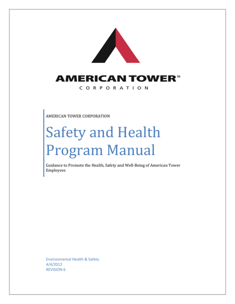 Safety and Health Program Manual Safety and Health Program Manual
