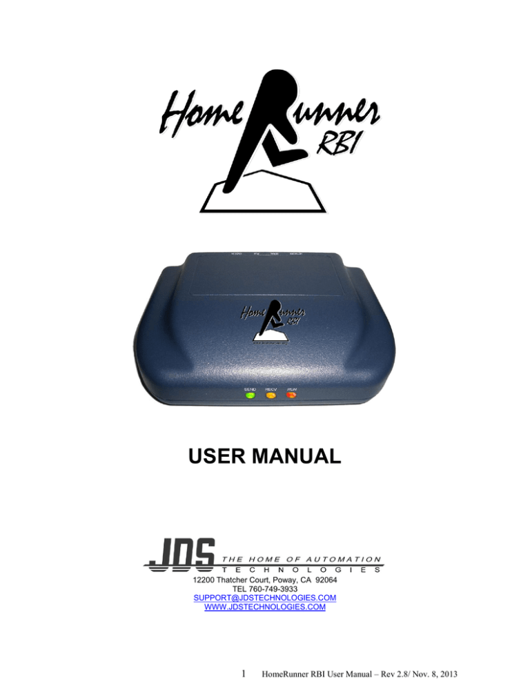 HomeRunner RBI User Manual HomeRunner RBI User Manual