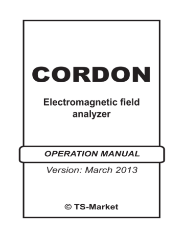User Manual for CORDON | Manualzz