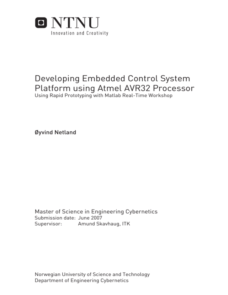 Developing Embedded Control System Platform using Developing Embedded Control System Platform using