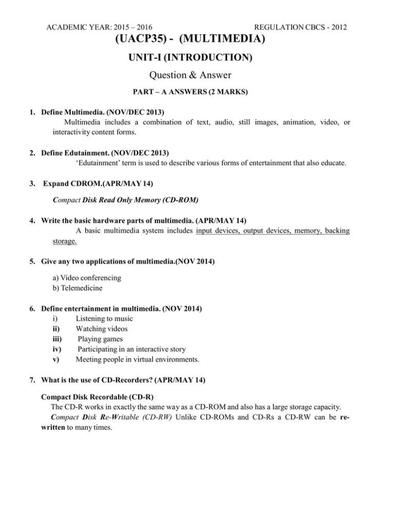 (UACP35) - (MULTIMEDIA) (UACP35) - (MULTIMEDIA)