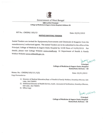Tender Invited for EquipmentInstrument , Chemical & Reagent Tender Invited for EquipmentInstrument , Chemical & Reagent