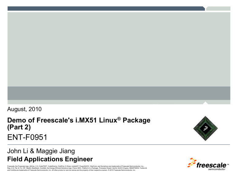 on Freescale website on Freescale website