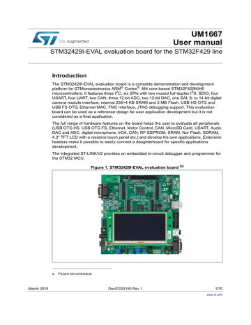 STM32429I-EVAL evaluation board for the STM32F429 line STM32429I-EVAL evaluation board for the STM32F429 line