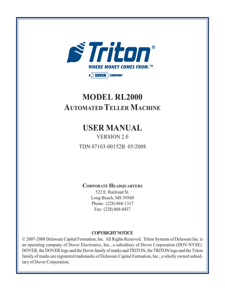 Triton RL2000 User Manual Triton RL2000 User Manual