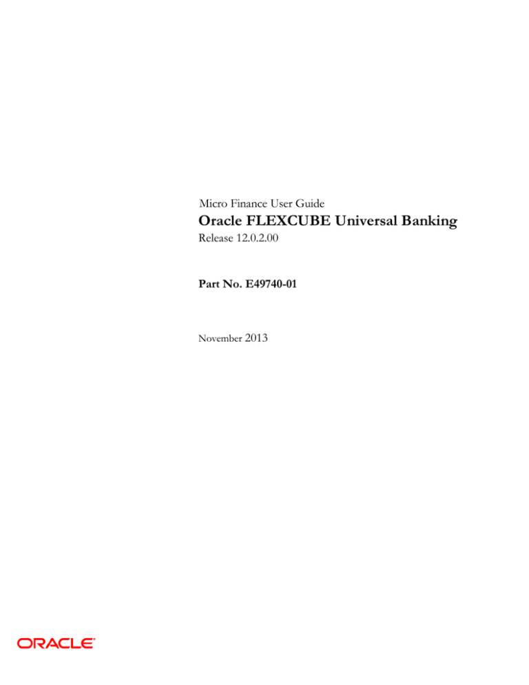 Microfinance User Manual Microfinance User Manual