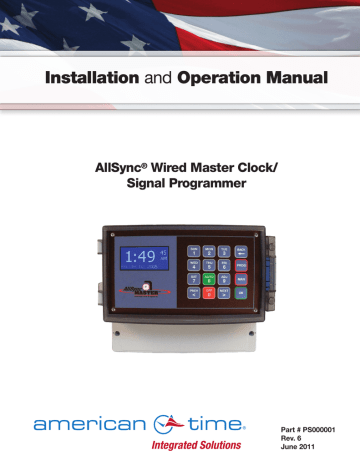 American Time AllSync Wired Master Clock ASMA – Signal Programmer Owner's Manual | Manualzz