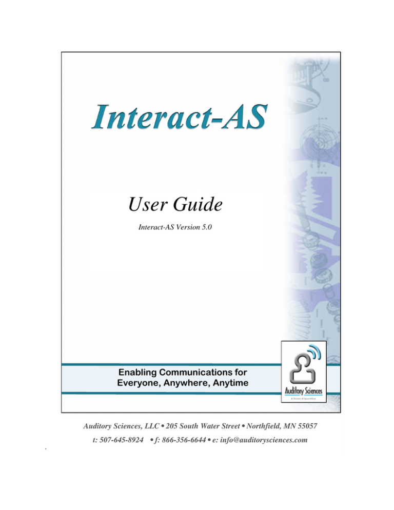 Interact-AS User Guide Interact-AS User Guide