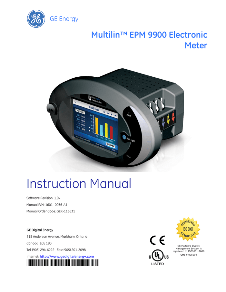 EPM 9900 Electronic Meter Chapter 1 EPM 9900 Electronic Meter Chapter 1