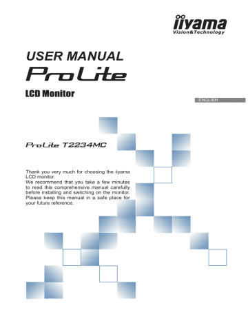 iiyama PROLITE T2234MC Owner Manual | Manualzz iiyama PROLITE T2234MC Owner Manual | Manualzz