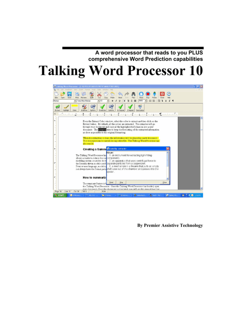 Talking Word Processor 10 Talking Word Processor 10