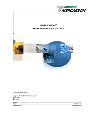 MERCAREON Short reference for carriers | Manualzz MERCAREON Short reference for carriers | Manualzz