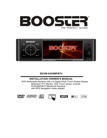 Booster BDVM-8455MPBTV Installation & Owner's Manual | Manualzz Booster BDVM-8455MPBTV Installation & Owner's Manual | Manualzz