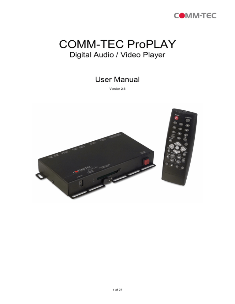 ProPLAY User Manual V2 6e ProPLAY User Manual V2 6e