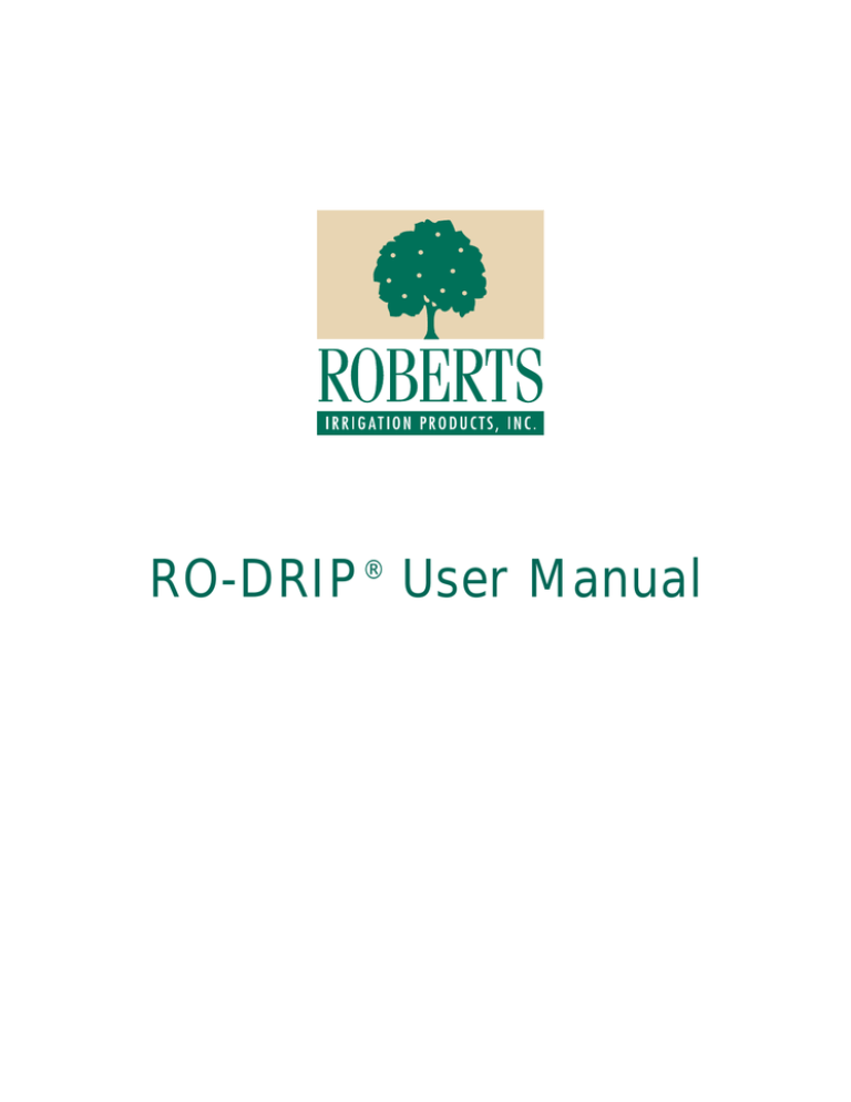 RO-DRIP® User Manual - TRICKL-EEZ RO-DRIP® User Manual - TRICKL-EEZ