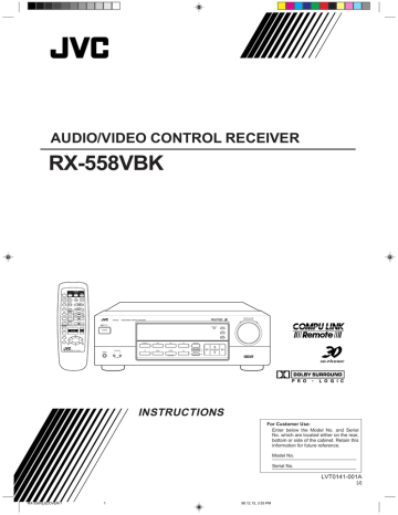 JVC RX-558VBK Stereo System User manual | Manualzz JVC RX-558VBK Stereo System User manual | Manualzz
