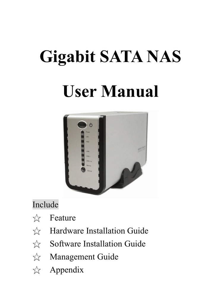 Gigabit SATA NAS User Manual Manualzz