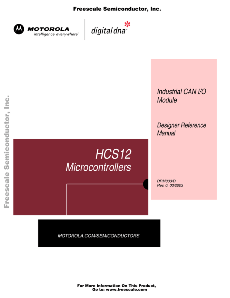 DRM033, Industrial CAN I/O Module Designer DRM033, Industrial CAN I/O Module Designer