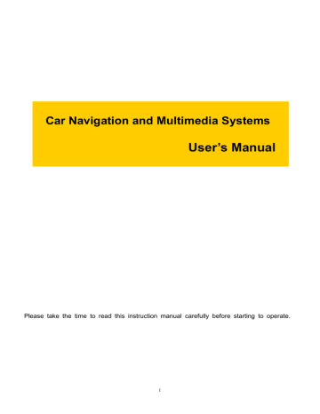 Car Navigation and Multimedia Systems User`s Manual | Manualzz
