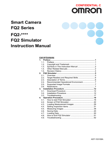Omron FQ2 Series Instruction manual | Manualzz Omron FQ2 Series Instruction manual | Manualzz