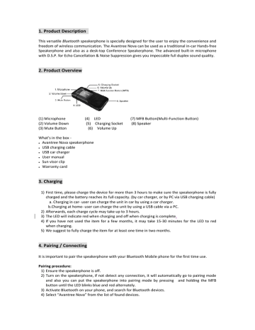 Avantree Nova CK28N User manual | Manualzz