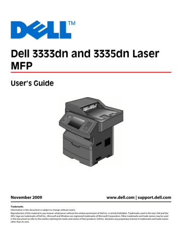 User manual | Dell 3333dn and 3335dn Laser MFP User`s Guide | Manualzz