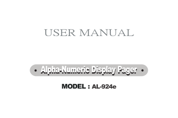 924 User Manual - Digital Paging Company 924 User Manual - Digital Paging Company