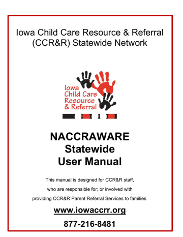 NACCRAWARE Statewide User Manual NACCRAWARE Statewide User Manual