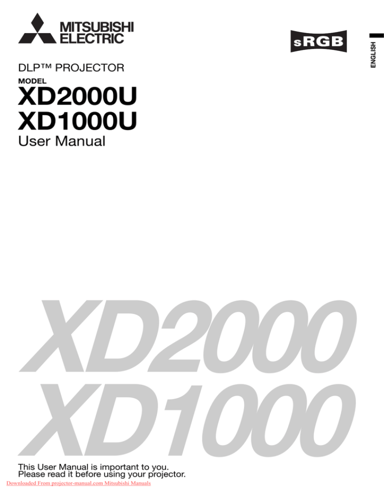 Mitsubishi XD1000U User Guide Manual Mitsubishi XD1000U User Guide Manual
