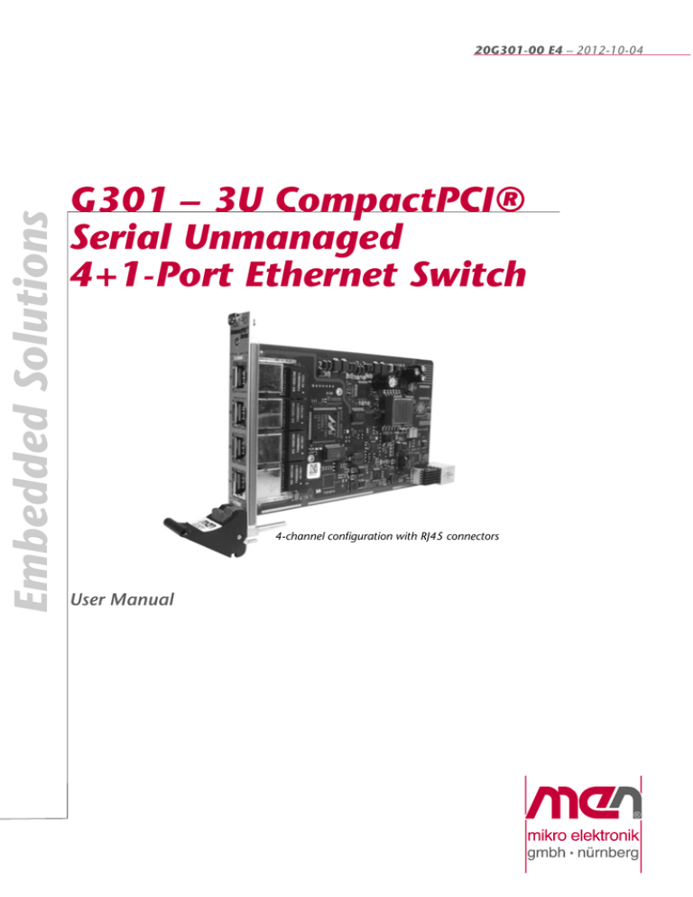 20G301-00 E4 User Manual 20G301-00 E4 User Manual