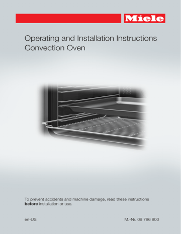 Miele H6660BP 24 Inch Single Electric Wall Oven Operating and Installation Instructions | Manualzz