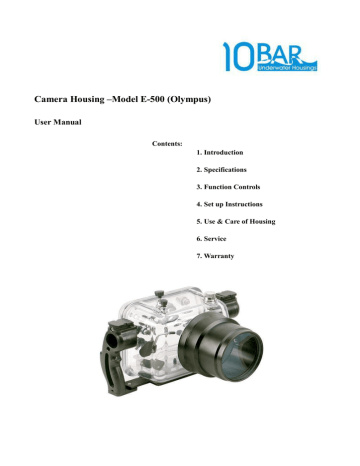 E500 Camera Housing Instruction Manual 090223 Davy E500 Camera Housing Instruction Manual 090223 Davy