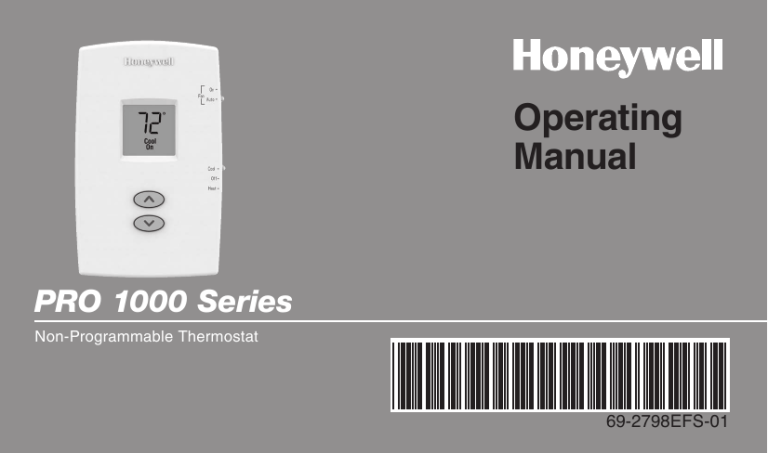 69-2798EFS—01 - PRO 1000 Series 69-2798EFS—01 - PRO 1000 Series