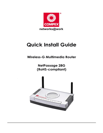 Compex NetPassage 28G Quick Install Manual | Manualzz