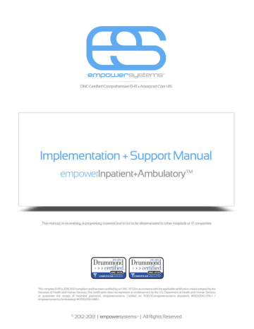 EmpowerSystems Electronic Health Record User Guide EmpowerSystems Electronic Health Record User Guide
