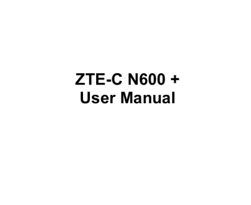 ZTE N600 User manual | Manualzz ZTE N600 User manual | Manualzz