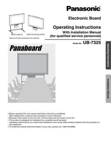 UB-7325 Operating Instructions (USA) - Support UB-7325 Operating Instructions (USA) - Support