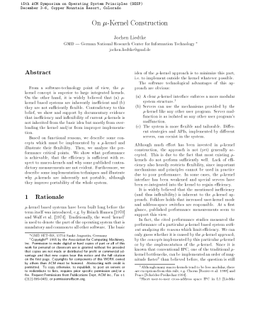 On μ-kernel construction On μ-kernel construction