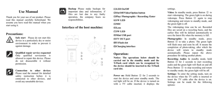 VSDFL720P User Manual VSDFL720P User Manual