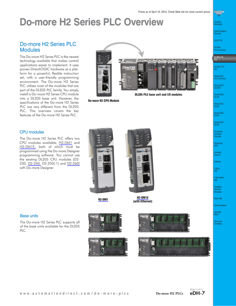 Do-more H2 Series PLC Overview Do-more H2 Series PLC Overview