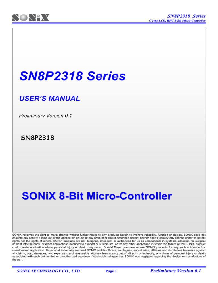 SN8P2318 SN8P2318