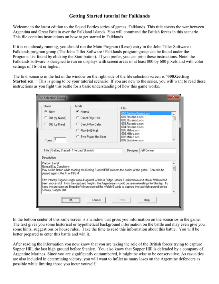 Getting Started tutorial for Falklands Getting Started tutorial for Falklands