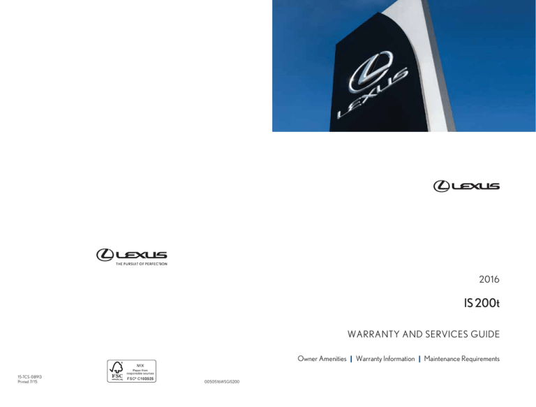 pdf 2016 LEXUS IS 200T WARRANTY AND SERVICES GUIDE pdf 2016 LEXUS IS 200T WARRANTY AND SERVICES GUIDE