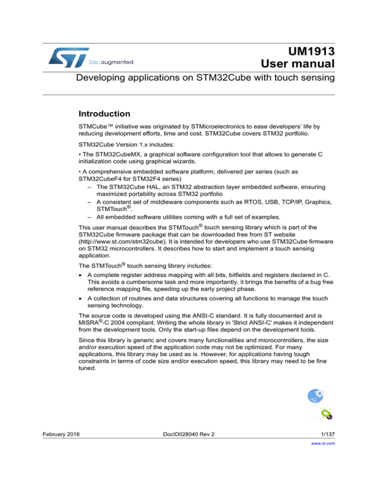 Developing applications on STM32Cube with Touch Sensing Developing applications on STM32Cube with Touch Sensing