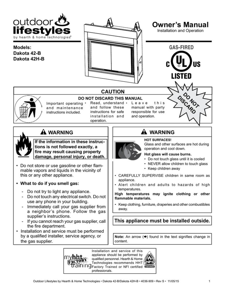 Install Manual - Hearth & Home Technologies Install Manual - Hearth & Home Technologies