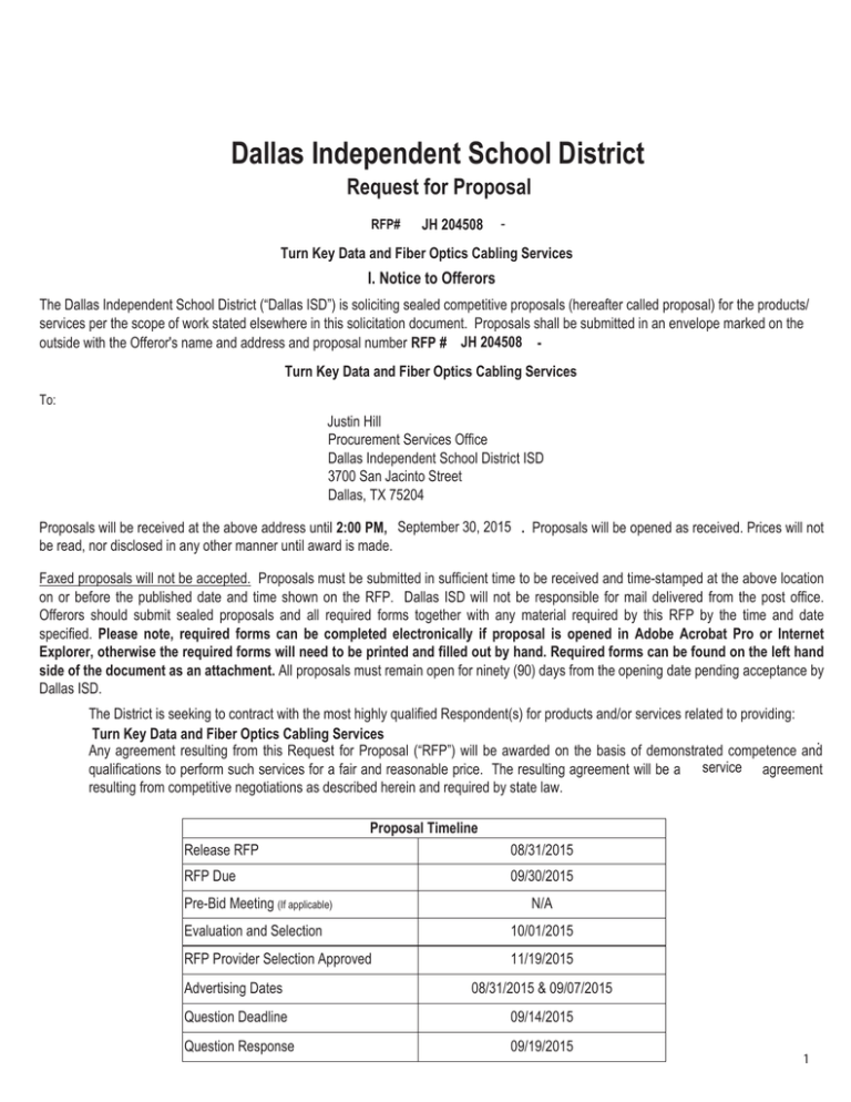 JH-204508 - Dallas Independent School District JH-204508 - Dallas Independent School District