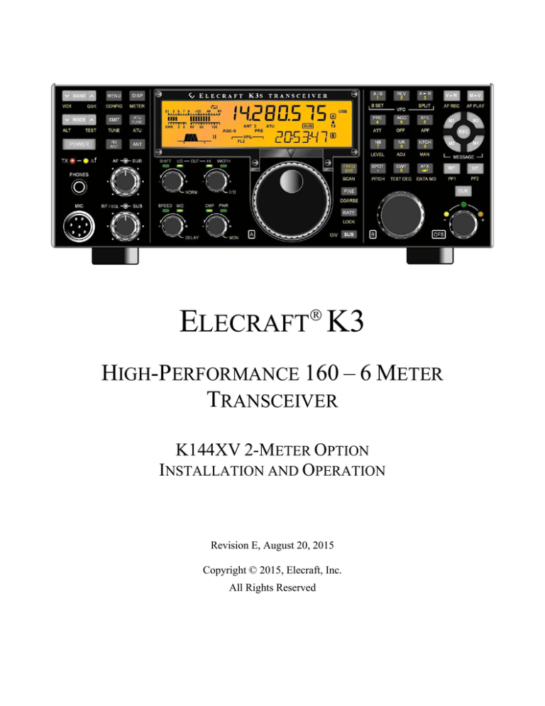E740146 K144XV Manual Rev E E740146 K144XV Manual Rev E