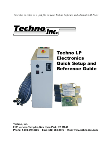 Techno LP Electronics Quick Setup and Reference Guide | Manualzz